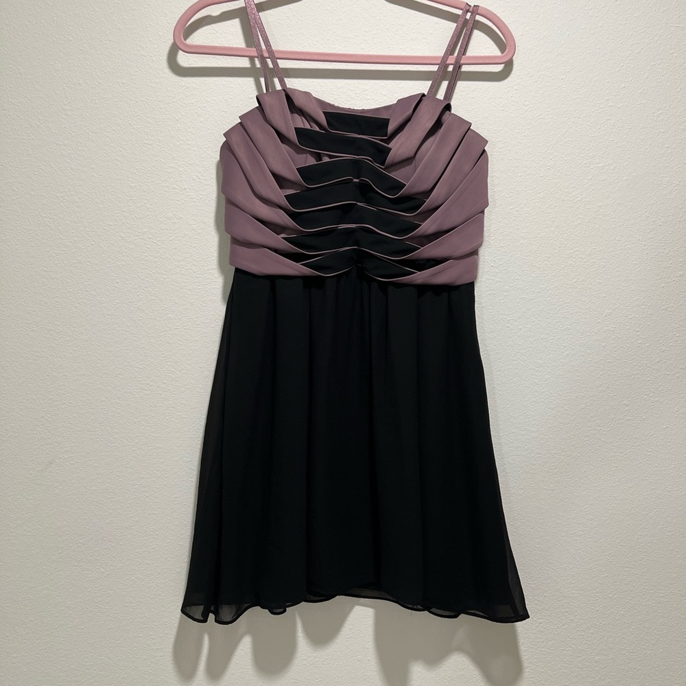 BCBG, strapless dress, size 4, purple and black